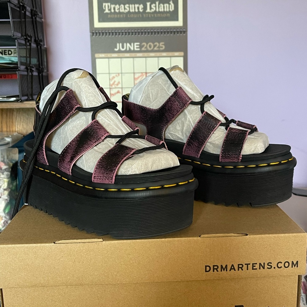 Dr. Martens Black and Purple Sandals
